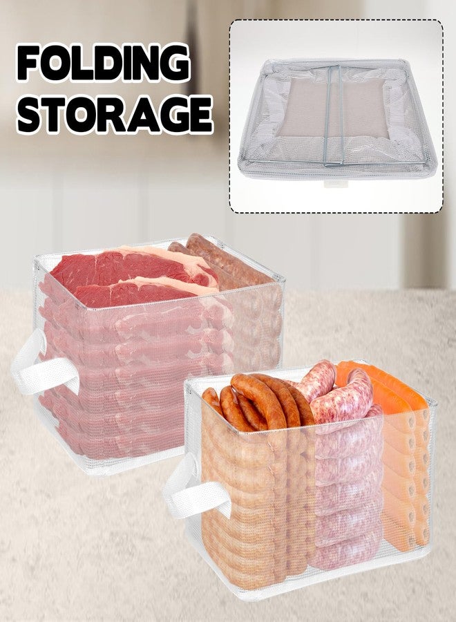 CebraBounze 4 Pack Collapsible Chest Freezer Organizer Bins with Portable Handles 11.8 x 9.4 x 6.7 Inch Food Storage Bins for Kitchen, Countertops, Cabinets, Fridge, Drinks, Fruits, Vegetable, Cereals - Image 5